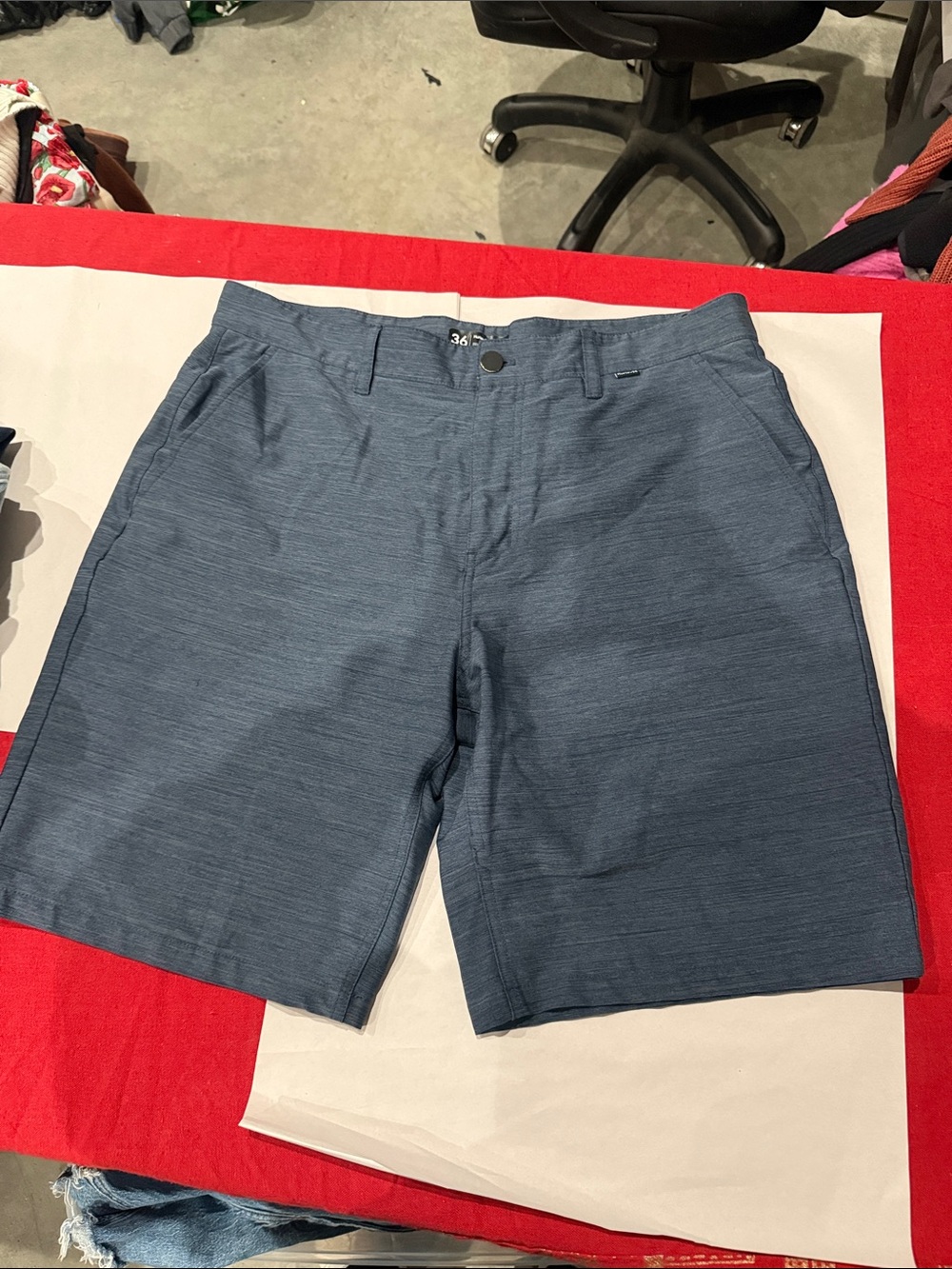 Hurley Men's Heather Blue Flat-Front Shorts